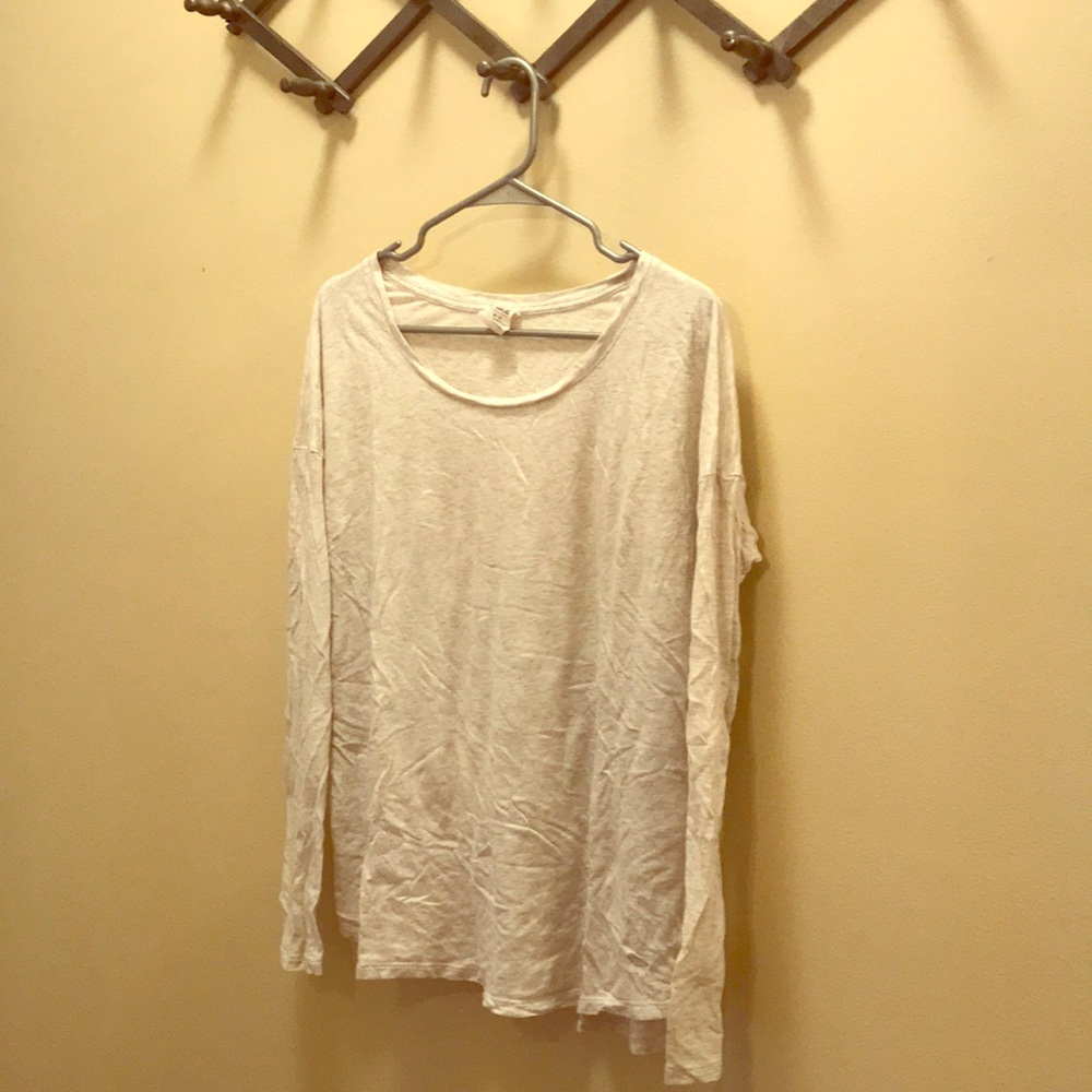 Heather grey PINK long sleeved sleep shirt